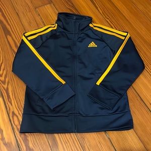 Kids adidas navy and orange track jacket